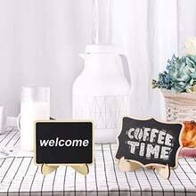 20 Pack Mini Chalkboard Signs In 2 Designs Chalkboard Tags With Stand Chalkboards Labels With Hanging String Wooden Blackboard For Message Board Food Signs Wedding Event Decorations - 黑色 - 查看 6