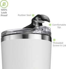 SIPX traducido al español ™   - Vasos de triple aislamiento, 16 onzas, vaso moderno de alta calidad con tapa, aislada que mantiene el calor durante 6 horas, vaso de acero inoxidable hecho de material, de - Negro - - Ver 8