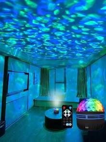 1 Piece Aurora Star Moon Projector - With Remote Control - Supports RGB Color Switching, USB-Powered LED Night Light, Adjustable Brightness And Color, Highly Suitable For Bedroom Decoration, Home Theater, Party Decoration And Bedroom Layout. - 黑色 - 查看 9