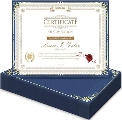 30 Packs Single Sided Certificate Holders, Award Certificate Covers With Foil Border Navy Blue Diploma Holders For Letter Size .5 X 11 Cardstock, Graduation, Documents