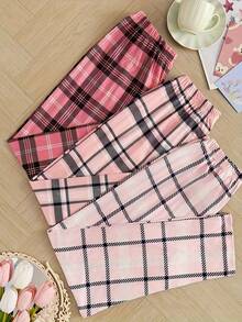 3-Pack Checkered Print Pajama Pants, Casual Home Pants, Soft And Comfortable, Beautiful Pajama Pants For All Seasons, Stylish Women's Pajama Set In Multiple Colors - 彩色 - 查看 9