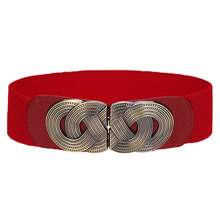 Korean Retro Elastic Wide Waist Belt For Women, Decorative Dress, Simple Versatile Waist Cincher, Outerwear, Down Jacket Waistband - 黑色+棕色 - 查看 7