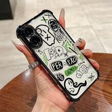 Funda de teléfono compatible con Iphone 16 16E 15 14 13 12 11 Pro Max X XR XSMAX 8 7 E Plus, con diseño de arte de graffiti callejero FER XXO, resistente a golpes y con cubierta trasparente en la parte posterior. - Color mezclado 1 - Ver 5