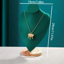 天鹅绒肖像项链展示吊坠收纳盒珠宝展示架珠宝模特半身项链吊坠橱窗展示 - 木底人像架 - 查看 21