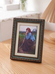 1pc 4"X6" Vintage Style Photo Frame, Suitable For Home, Living Room, Bedroom Wall Or Tabletop Display, Ideal For Decorating, Commemorating Friends, And Gift Giving - Multicolor - View 2