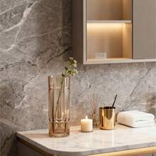 Glass Vase, Transparent Vase, Home Decor Vase, Fresh Flower Hydroponic Vase, Chinese Style Flower Arrangement Vase, Living Room And Dining Table Decorative Vase, Versatile Home Vase, 18.7*6.6cm, Suitable For Various Decorative Uses Such As Fresh Flowers, Dried Flowers, And Hydroponic Plants.