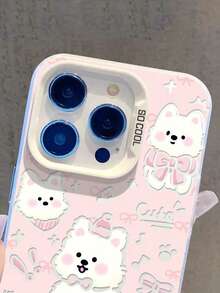 Dog 1pc Cute Westie Pattern Soft Phone Case Compatible With IPhone 17 Pro Max, 16, 15, 14, 13, 12, 11, Anti-Drop - Pink - View 4