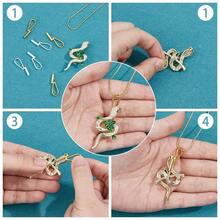10Pcs 2 Colors Vertical Pin To Pendant Brooch Pendant Converters Alloy Brooch Pin To Necklace Keychain Converters Tube Design With Bail Convert For Necklace Keychain Hair Rope,Golden&Silver - 金銀 - 查看 4