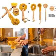WOODLIFE® - Set de 4 Utensilios de Limpieza de Cocina y Platos, Fabricados con Bambú y Fibras Naturales, 100% Biodegradables y Ecológicos.(default) - Multicolor - Ver 1