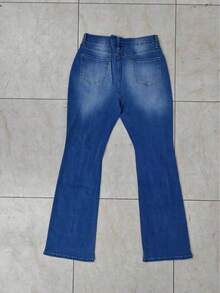 Women's Street Style Slim Fit Flared Stretch Skinny Jeans - Blue - View 2