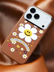 Leather Phone Case For IPhone 17 Pro Max And 17 Air With All-Around Protection, Smiling Sunflower Design, Made Of High-Quality PU+PC Material - Light Grey - View 12