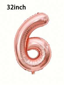1 个 32/40 英寸玫瑰金铝箔数字气球，0-9 大尺寸涤纶数字气球，装饰气球，可重复使用，适用于生日装饰、派对装饰、周年纪念、房间装饰、结婚纪念日、派对用品