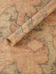 6pcs Vintage Kraft Wrapping Paper Set- Perfect For Holiday Gifts & Party Decorations - Multicolor - View 6