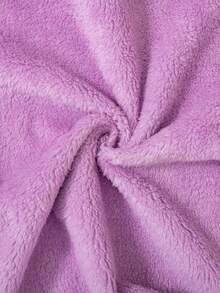 Girls' Casual Outdoor Fashion Cartoon Print Front Button Hooded Long Sleeve Fleece Jacket, Autumn/Winter