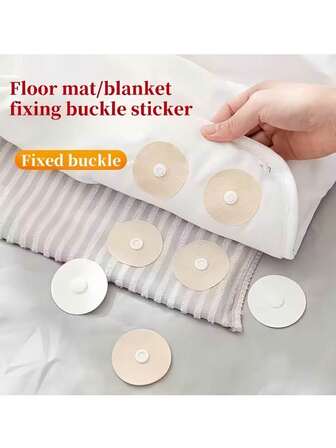 10 par nålfria täckesklämmor, lakanklämmor, halkfria klämmor för soffkuddar och täckeöverdrag, lätthäftande golvklämmor, halkfria mattunderlägg, starkt nylonlim, dekorativa golvklistermärken, bekväma att använda, lämpliga för mattor och små mattor, soffkuddar, gardiner, lakan- och täckesklämmor och andra heminredningsprodukter