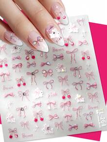 Adesivos de Arte de Unhas de Diamante de Cristal de Luxo Nova Tecnologia Adesivos de Unhas 3D Alívio Laço Adesivo Decoração de Unhas Decalques Unhas Postiças Gruda em Suas Unhas, Aplique uma Camada de Esmalte Transparente ou Top Coat na Superfície, e Suas Unhas Ficarão Mais Bonitas e os Adesivos de Unhas Durarão Mais.