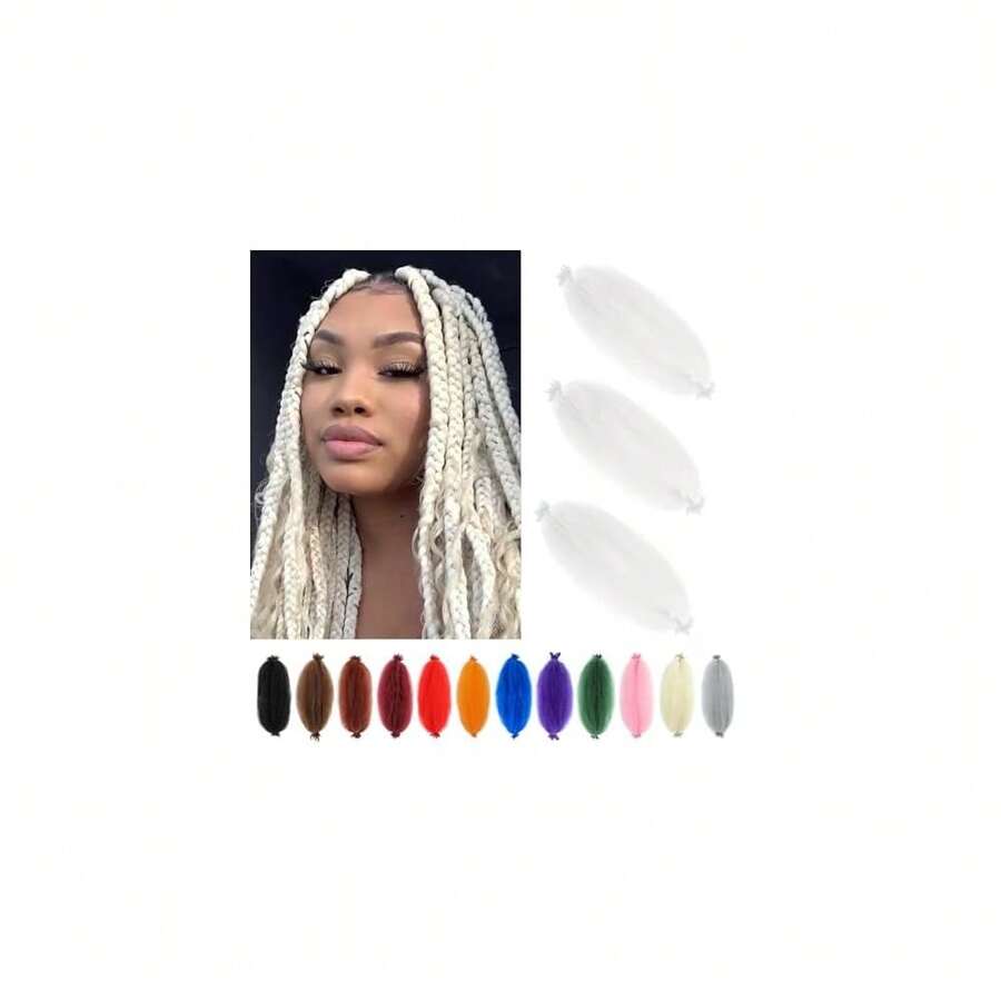 Springy Afro Twist Hair 12 Inch 3 Packs Pre Fluffed Marley Twist Braiding Hair For (12 Inch, 60#),60 - 60 - 查看 1