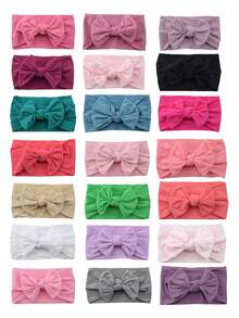 12/18 piezas Diademas elásticas de nailon con moño para bebé recién nacido, accesorios para el cabello suaves y cómodos, set de lazos para el cabello de niños, mejor regalo para fiestas, colores pastel y vibrantes, decoración suave para el cabello para fiestas, viajes, atuendos diarios, colores aleatorios