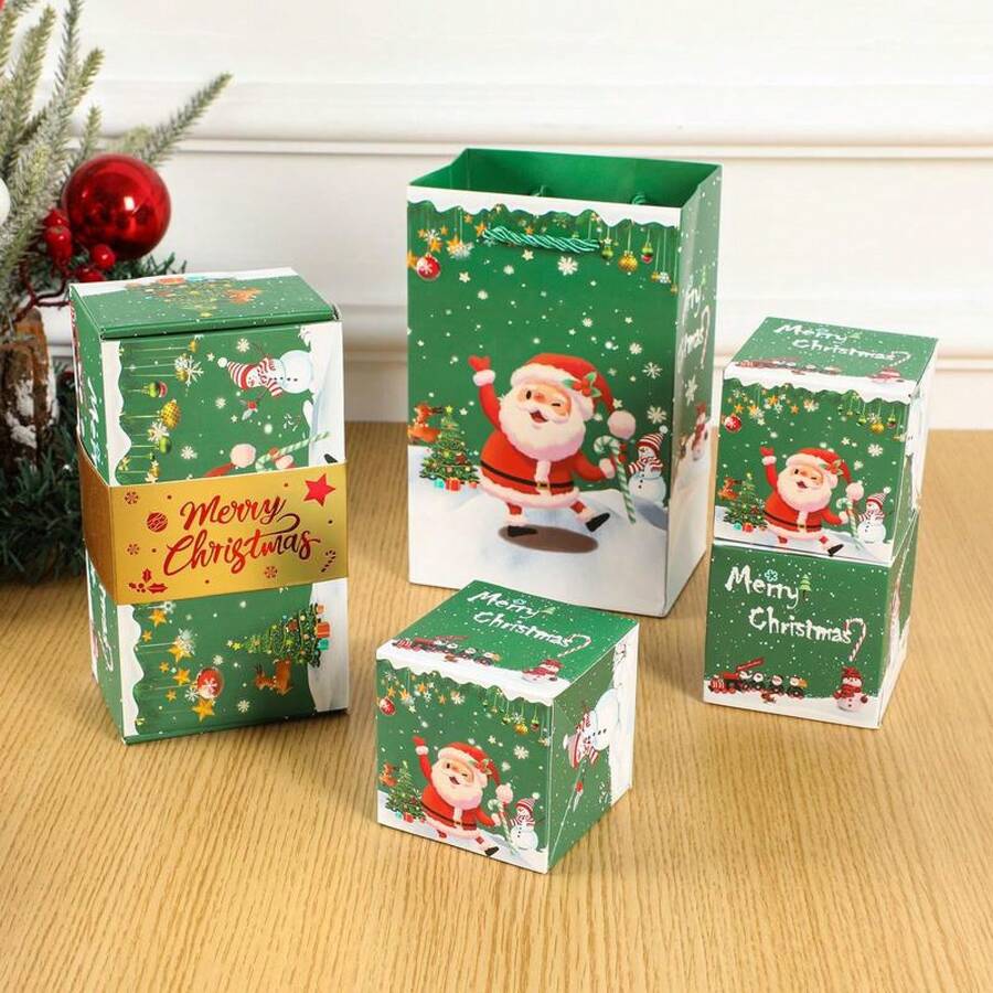 20 Bouncy Surprise Gift Box Explosion Unique Folding Bouncing Envelope Red Box With Confetti For Christmas, Birthday, Valentine's Day, And Proposals - Green Christmas - View 1