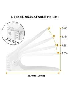 Organizador de zapatos con 10 compartimentos para armario, apiladores ajustables para un par de zapatos, estante para zapatos que ahorra espacio (50% en el espacio disponible). - Blanco - Ver 3