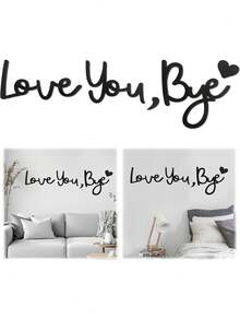 3-Piece "Farewell My Love" Rustic Boho Style Wooden Sign Set - Reusable Home Decor Wall Art Expressing Love And Warmth For Family And Loved Ones - Multicolor - View 15