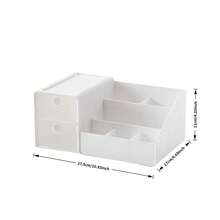 六屉多层桌面收纳盒 - 采用优质ABS塑料制成，适用于办公室/梳妆台，可收纳笔和化妆品 - 圣诞节必备，新年提升效率，冬季整理桌面，家居装饰点缀，桌面升级之选 - 个性化书签礼品，爱书之选