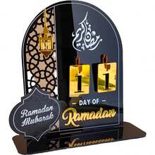 1 calendar de birou acrilic cu lună aurie, suport decorativ pentru atmosferă festivă - BT270-1PC - Vizualizare 7