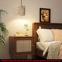 1 pieza Pantalla de lámpara de ratán, Pantalla de lámpara de mimbre retro pequeña de repuesto, Pantalla de lámpara tejida, Adecuada para lámparas de pie, lámparas de araña, lámparas de mesa, lámparas de pared, Pantalla de lámpara de rama de ratán estilo bohemio, Pantalla de lámpara de ratán natural, Pantalla de lámpara cilíndrica tejida, Pantalla de lámpara tejida a mano, Se puede usar en comedores, salas de estar, bares - 1 unidad - Pantalla de lámpara de ratán - Ver 7