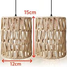 1 pieza Pantalla de lámpara de ratán, Pantalla de lámpara de mimbre retro pequeña de repuesto, Pantalla de lámpara tejida, Adecuada para lámparas de pie, lámparas de araña, lámparas de mesa, lámparas de pared, Pantalla de lámpara de rama de ratán estilo bohemio, Pantalla de lámpara de ratán natural, Pantalla de lámpara cilíndrica tejida, Pantalla de lámpara tejida a mano, Se puede usar en comedores, salas de estar, bares - 1 unidad - Pantalla de lámpara de ratán - Ver 11