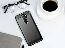 Max Power Digital Funda para Xiaomi Redmi Note 8 Pro Carcasa Protectora Antigolpes Silicona Negra Diseño Fibra de Carbono Resistente Absorción de Choque [Compatible Carga Inalámbrica] - Negro - Ver 7