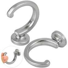 PLAFOPE 2piezas Gancho De Pared De Aleación De Zinc Para Colgar Cortinas y Toallas Ganchos Resistentes Para Sujeta Cortinas De Pared Para Baño y Cocina(4.80X3.80X2.00CM plata) - Multicolor - Ver 3