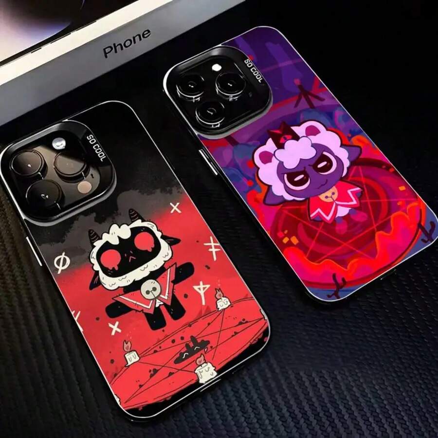 Funda para teléfono C-Cult Of The Lamb para 17, 16, 15, 14, 13, 12, 11 Plus, Pro Max, cubierta negra mate a prueba de golpes - Z4 - Ver 1
