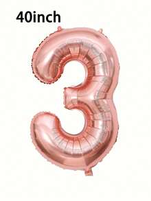 1 个 32/40 英寸玫瑰金铝箔数字气球，0-9 大尺寸涤纶数字气球，装饰气球，可重复使用，适用于生日装饰、派对装饰、周年纪念、房间装饰、结婚纪念日、派对用品