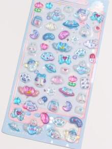 3D Cute Stickers 3D Cartoon Scene Reusable Fun DIY Scrapbook Planner Diary Laptop Mobile Phone Case Sticker Adult Relief, Sticked On Suitcase Computer Water Cup Mobile Phone Case Refrigerator Wall Helmet Cabinet Box Door Bed Guitar