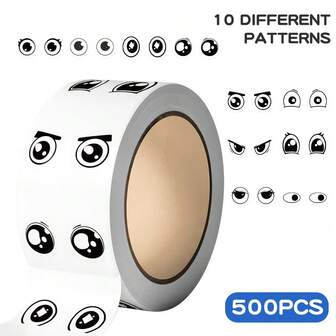 500 piezas Pequeños adhesivos con expresión de ojos en blanco, pegatinas de graffiti de dibujos animados para DIY, cuaderno, diario, papelería, bicicleta, regalo para adolescentes