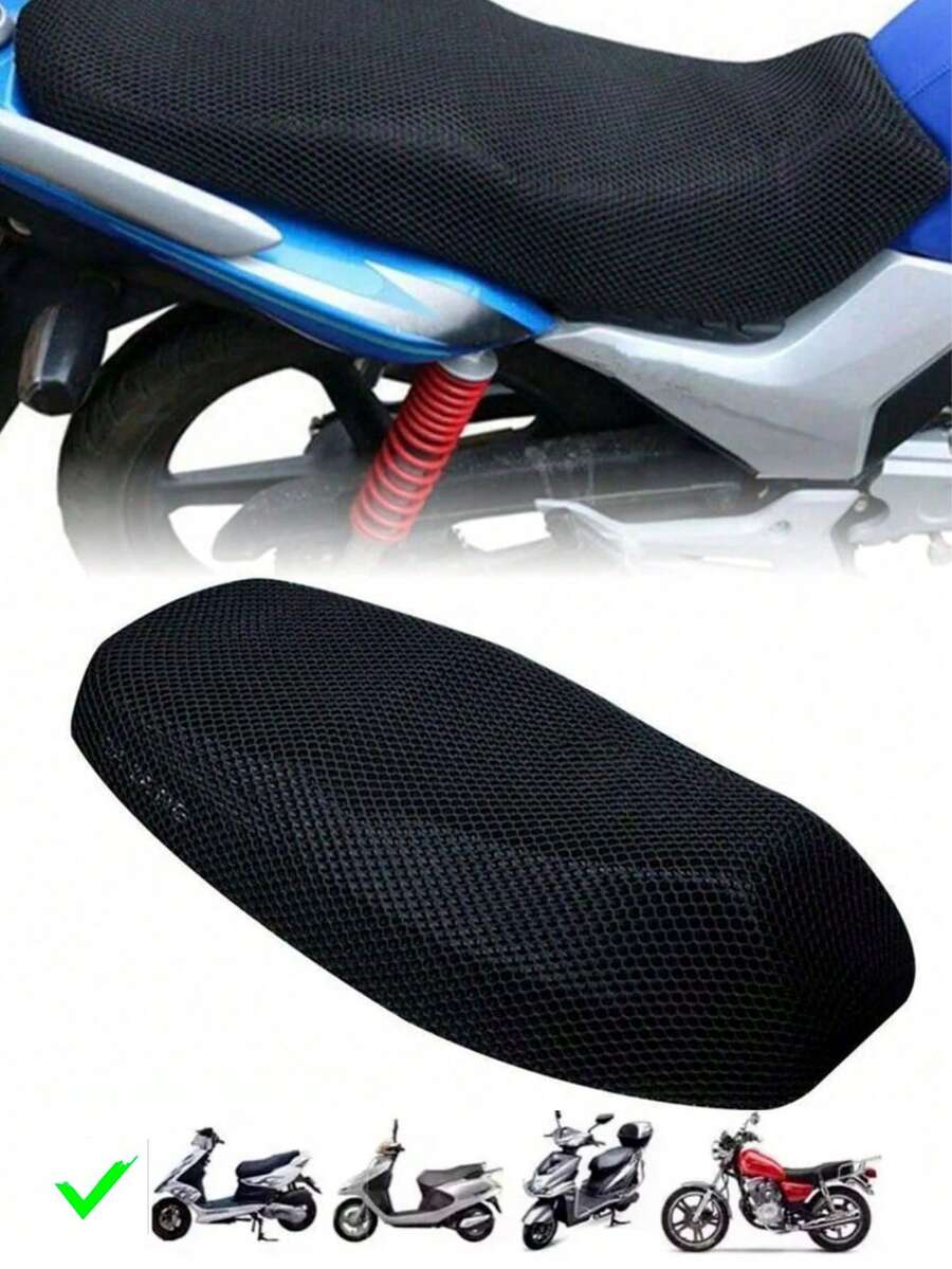 3D Work Motorcycle XXL Mesh Seat Cover Breathable Non-Slip Weather Protector - Black - View 1