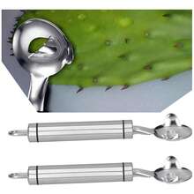 2-In-1 Cactus Peeler & Noodle Cutter | Professional Nopales Prickly Pear Paddle Despinar Tool & Fresh Homemade Pasta Maker | Kitchen Gadget For Easy Cactus Leaf Cleaning & Italian Pasta Crafting - Silver - View 8