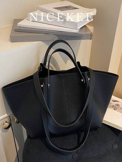 Simple Solid Color Large Capacity Handbag, Fashionable And Multifunctional Elegant Handbag, Niche Design Personalized High-Value Fan-Shaped Bag, Daily Versatile Classic And Atmospheric Women's Shoulder Bag, Suitable For Commuting, Shopping, Parties And Gifts
