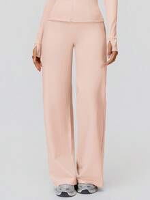 NcmRyu 1pc Women's High Waist Slimming Lifting Wide Leg Pants, Suitable For Casual, Fitness, Running, Dancing, Yoga