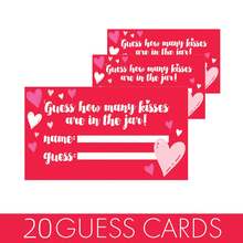 Valentine Party Game - How Many Kisses Valentine Hearts Game Cards - Multicolor - View 8
