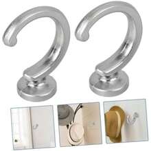 PLAFOPE 2piezas Gancho De Pared De Aleación De Zinc Para Colgar Cortinas y Toallas Ganchos Resistentes Para Sujeta Cortinas De Pared Para Baño y Cocina(4.80X3.80X2.00CM plata) - Multicolor - Ver 6