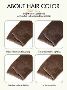 Seamless PU Hole Hair Extensions Remy Human Hair Bundles 1b Natural Black Straight Hair Pieces Essential For Festivals, Concerts, Summer Travel And Vacations - S1B - View 9