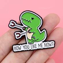 1枚可爱珐琅胸针，可作翻领别针、徽章、背包别针、女士胸针、服装礼物、珠宝、时尚配饰 - 黑色 - 查看 3