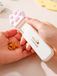 Creative Mini Cat Paw Pill Box - Portable Daily Medication Storage Box, 3-Compartment Design, Suitable For Travel, Home Organization And Storage, Ideal For Daily Medication Management. This Portable Pill Box Can Be Placed Independently, Made Of Plastic Material, No Electricity Required, And Also A Cute Multi-Functional Jewelry Storage Box. - Multicolor - View 7