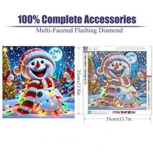 [Free Shipping]Uuxsretaio Christmas Snowman Diamond Art Kits For Adults, 5D Diamond Painting Kits For Beginner, DIY Full Round Drill Diamond Dots Gem Art Kits For Adults For Home Wall Decor 14X14 Inch,G8459-US - G8459-US - 查看 3