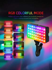 1 PC RGB LED Video Light - Portable, Rechargeable Camera Panel With 0-360° Full Color Range, CRI 95+, Adjustable Temperature 2500-9K000K For Vlogging, Photography & Video Conferencing