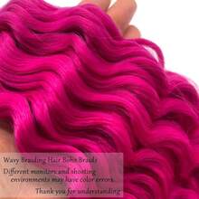 Pink Curly Boho Hair For Braiding Deep Ocean Wave Crochet Hair Wavy Braiding Hair Extensions For  30 Inch 2 Packs Soft Boho Curls For Bohemian Braids,MagentaBohoHair - MagentaBohoHair - View 5