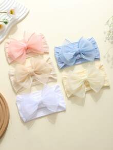 5pcs Multi-Color Baby Headbands, Soft & Elastic, Breathable, Suitable For All Seasons, Perfect Gift, Ideal For Photo Shoots - Multicolor - View 2