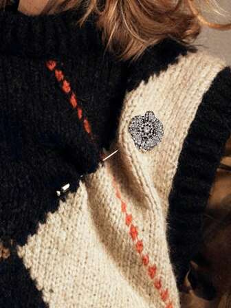 ZAA 1개 반짝이는 꽃 바늘 브로치, 합금 풀 다이아몬드 장미 브로치, 빈티지 절묘한 럭셔리 고급 의류 액세서리, 여성 주얼리, 보헤미안 레트로 우아한 레트로 브로치