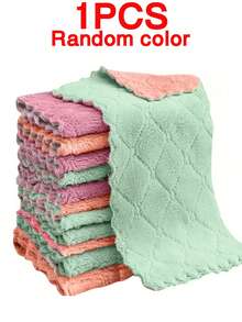 1/5/12pcs Cleaning Cloth, Thickened Dishwashing Cloth, Household Absorbent And Non Shedding Dishwashing Cloth, Kitchen Supplies - Multicolor - View 10